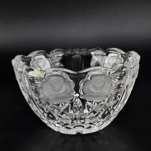Bohemia Czech Republic 24% Lead Crystal Bowl With Flowers
